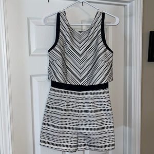 Adelyn Rae Black and White Playsuit-romper. Size XS